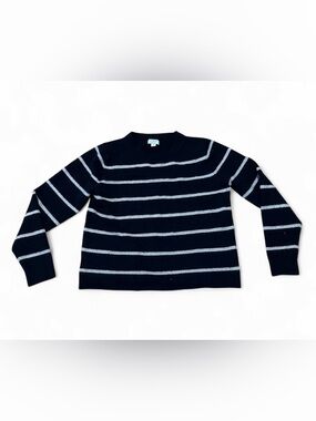 Black and gold metallic crew neck sweater
